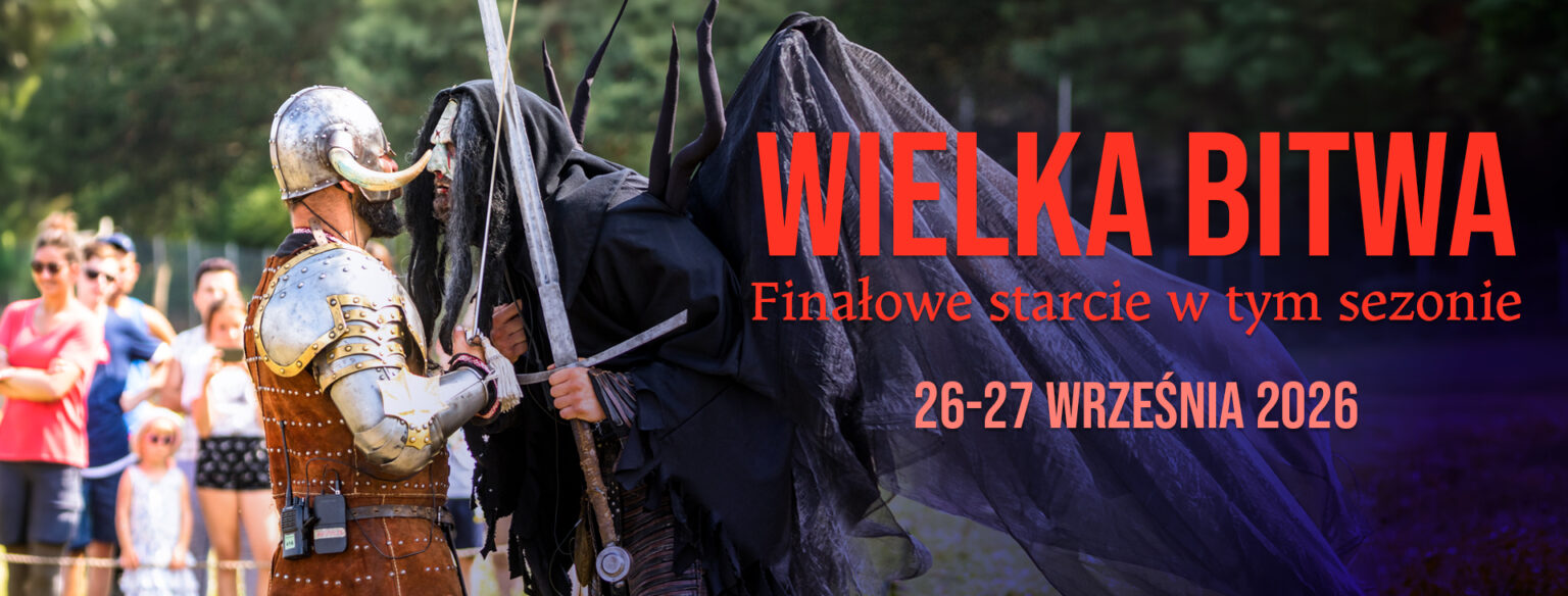 Wielka Bitwa – finałowe starcie w tym sezonie, 26–27 września 2026. Wojownik w zbroi walczy z postacią w czarnym stroju.